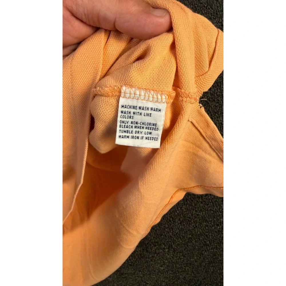 Polo Ralph Lauren Mens XL Orange Pique Cotton Short Sleeve Polo Shirt Turquoise